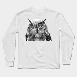 Owl Black and White Long Sleeve T-Shirt